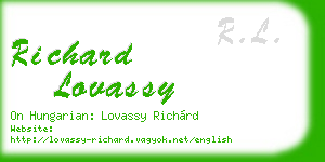 richard lovassy business card