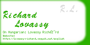 richard lovassy business card